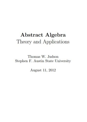 Capa do livro Abstract Algebra: Theory and Applications